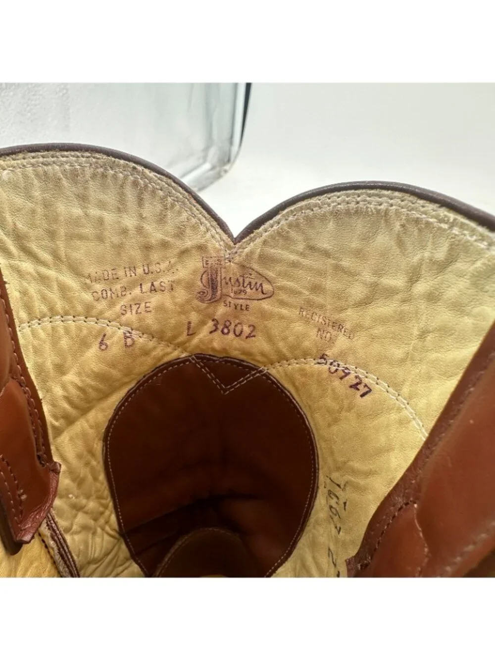 Justin L3802 Women Size 6B Brown Leather Roper Western Cowboy Classic Boot